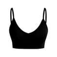 thumbnail image 2 of Women's Bra Women'S Solid Color Back Sports Bra Absorbing Gathering Sports Bra,Black Women's Bra S, 2 of 4