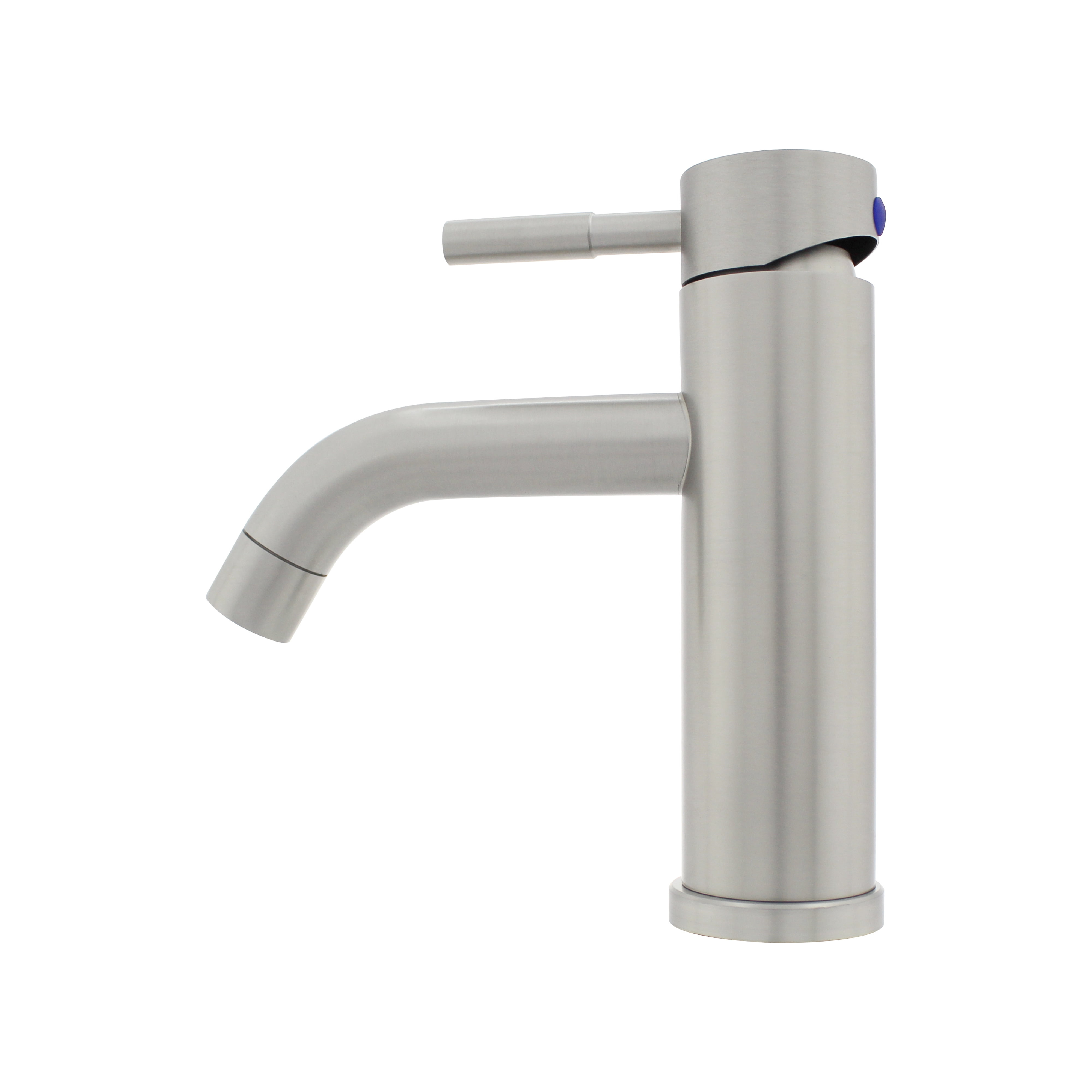 WMF-4316SS-S - Stainless Steel 4" Single Handle Lavatory Faucet, Bathroom Sink Faucet with Pop Up and Deck Plate, Brushed Nickel Finish
