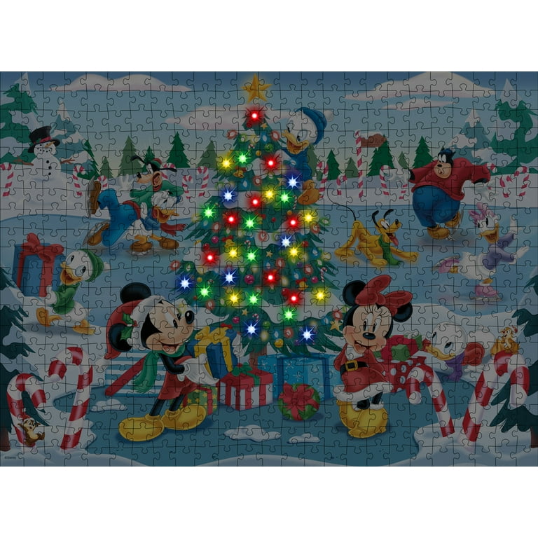Ceaco Disney Mickey and Friends Holiday Magic Light Up 500-Piece