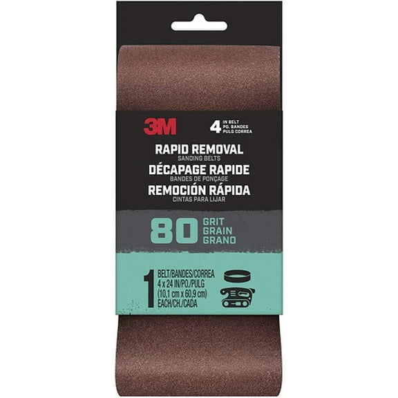 3m Belt4x241pk80 4 X 24 Rapid Removal 80 Grit Power Sanding Belt