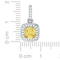 thumbnail image 2 of 925 Sterling Silver Womens Yellow Cubic Zirconia Fashion Square Charm Pendant Necklace 18x9.4mm Wi Pendant for Women, 2 of 2