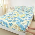 thumbnail image 3 of Homewish Kawaii Rustic Flower Full Size Sheets,Rustic Farmhouse Cabin Bed Sheets,Yellow Blue Sheet Sets For Girl,Microfiber Bedroom Decor,4 Pieces, 3 of 7
