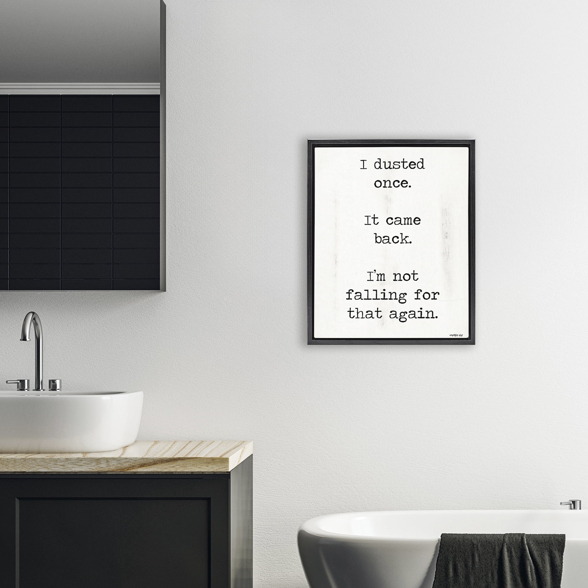 Stupell Industries Dusted Once It Came Back Black Framed Floater Canvas Wall Art, design by Imperfect Dust