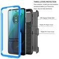 thumbnail image 4 of For Motorola Moto G 5G 2024 Phone Case, with [Built-in Screen Protector] and Belt Clip Holster, eBizWare Shockproof Heavy Duty Protective Rugged Case Kickstand Cover for Moto G 5G 2024 - Blue, 4 of 9