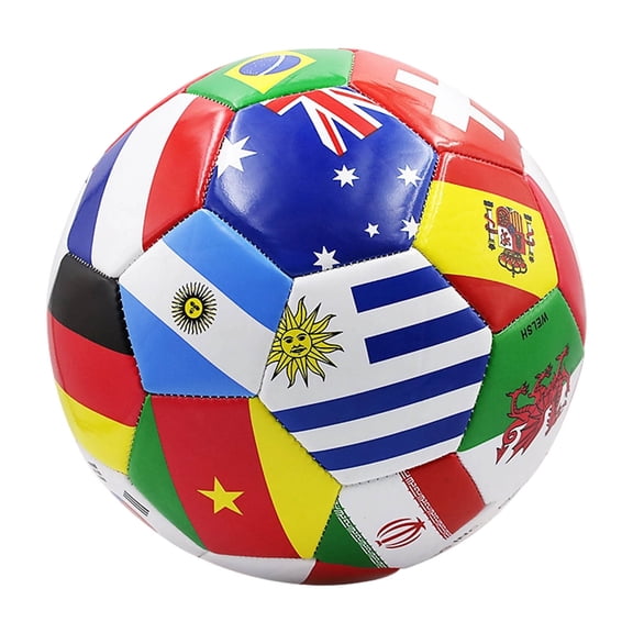 Multinational National Flags Decor Soccer Ball Size 5 All Ages Sports Training Match Futbol Gift
