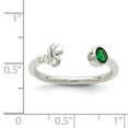 thumbnail image 3 of Sterling Silver Green Glass Bead 4-Leaf Clover Adjustable Ring QR6330, 3 of 3