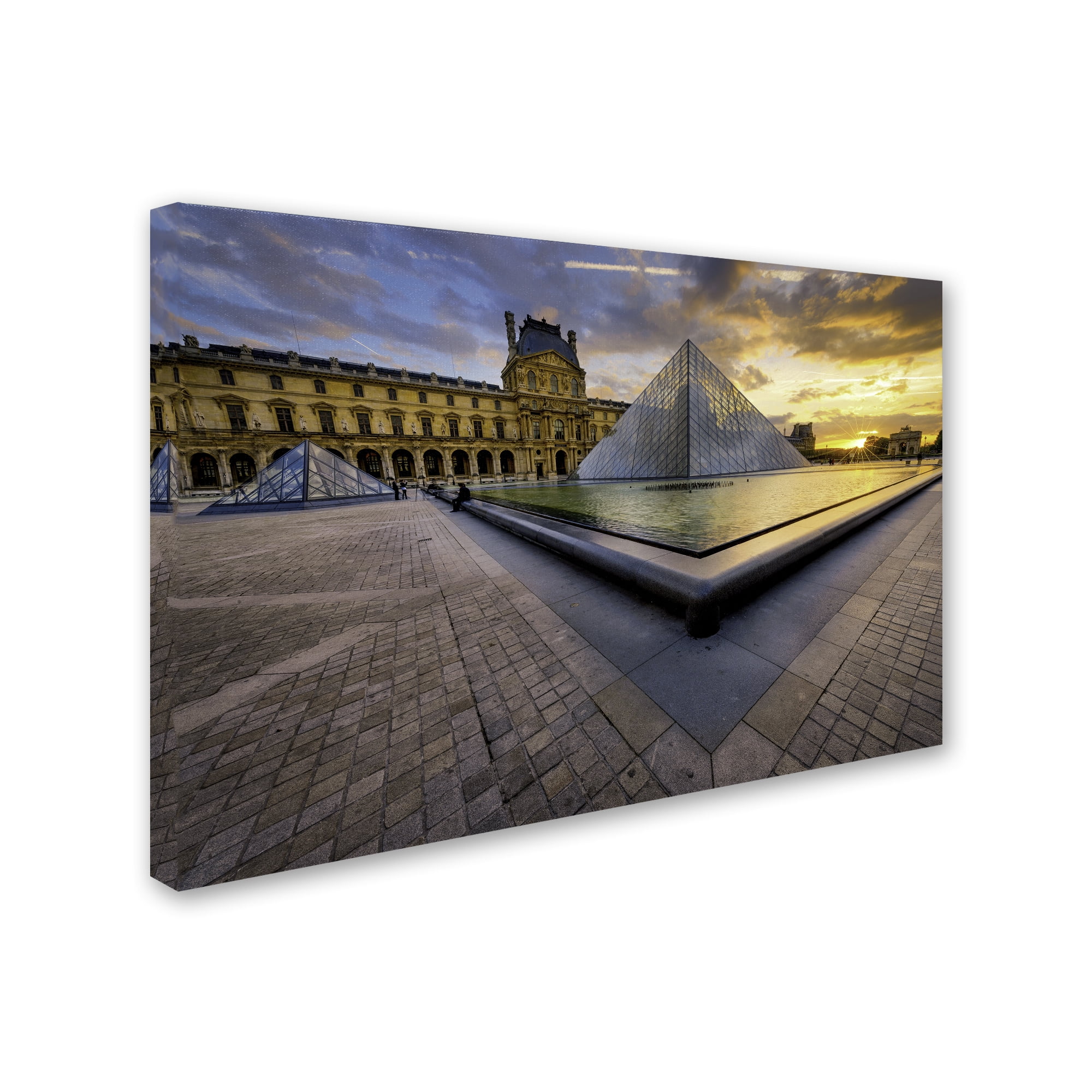 Trademark Fine Art "Geometry of the Louvre Museum" Canvas Art by Mathieu Rivrin