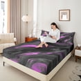 thumbnail image 4 of jejeloiu Vintage Graffiti Geometric Full Size Sheets,Pink Black Bed Sheets For Adult 4-Piece, 4 of 7