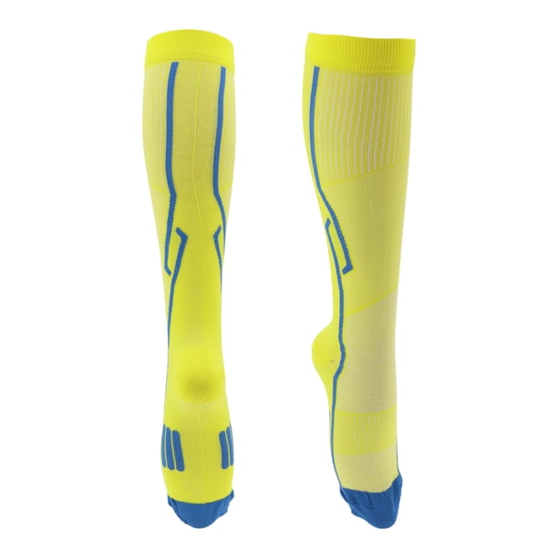 Calcetines de ciclismo Unique Bargains con absorción de impactos, antideslizantes, para exteriores, color amarillo y azul, talla M, neutros y universales, 1 par