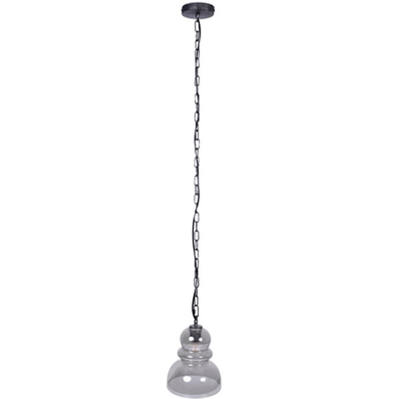 lámpara colgante vintage de vidrio gris opaco 1 luz
