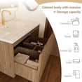 thumbnail image 5 of 30 Inch Bathroom Vanity with Sink, Wall Mounted Floating Fluted Vanity with Drawers, Soft-Close Doors, Modern Wall Mount Bathroom Storage Cabinet for Small Space (Walnut), 5 of 10