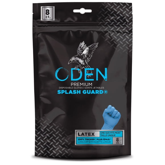 ODEN Premium 8ct Splash Guard, 14mil Gloves
