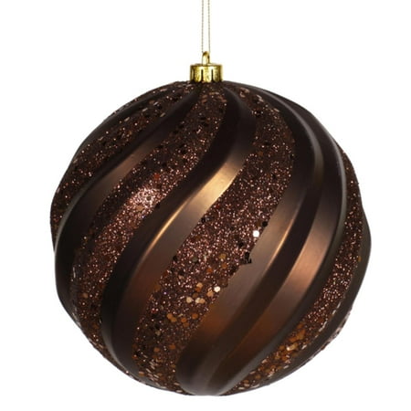 chocolate brown glitter swirl shatterproof christmas ball chocolate brown glitter swirl shatterproof christmas ball