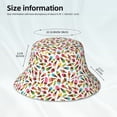 thumbnail image 3 of Yiaed Ice Cream Popsicles Print Reflective Stripe Bucket Hat Unisex Funny Outdoor Fisherman Cap Beach Sun Hat, 3 of 5