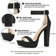 thumbnail image 2 of DARING DIVA Women's Platform High Chunky Heel Sandals Black 6, 2 of 7