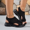 thumbnail image 2 of ZACPNCV Womens Plus Size Wedge Sandals Mesh Peep Toe Cut Out Comfort Casual Shoes Summer, 2 of 9