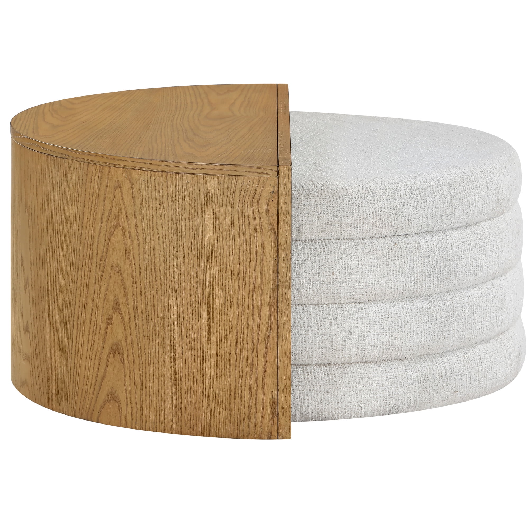 Steve Silver Florence Round Sand Wood Nesting Ottoman Coffee Table