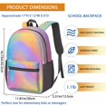 thumbnail image 3 of 17 Inch Lightweight Backpack,PVC Waterproof Oxford Fabric, Ergonomically Designed, with Large Capacity, Vibrant Rainbow Print, 3 of 5