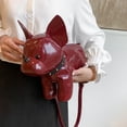 thumbnail image 2 of KOYPTL French Bulldog-Shaped Bag Small Dog Cross-Body Single-Shoulder Bag Plush Animal Tote Bag Mini Corssbody Shoulder Purse Holiday Birthday Unique Gifts for Women Wife Girlfriend PU Leather Red, 2 of 9