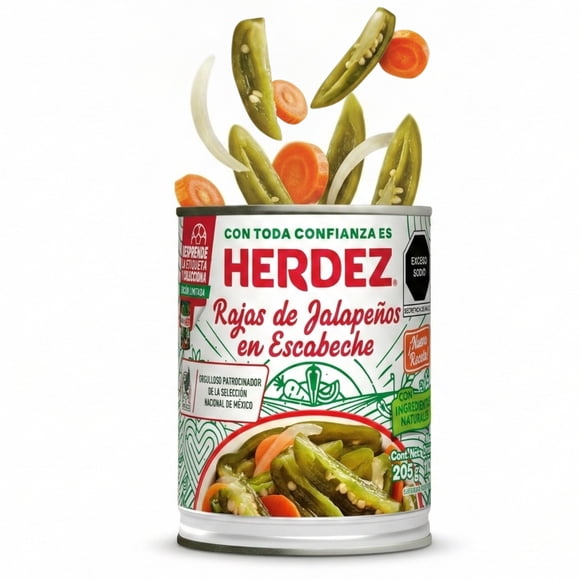 Chiles Jalapeños Herdez rajas en escabeche 205 g