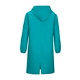 thumbnail image 5 of Mohiass Womens Anorak Rain Coat with Hood Waterproof Plus Size Long Rain Jacket Trench Coat Windbreaker for Women Cyan M, 5 of 5