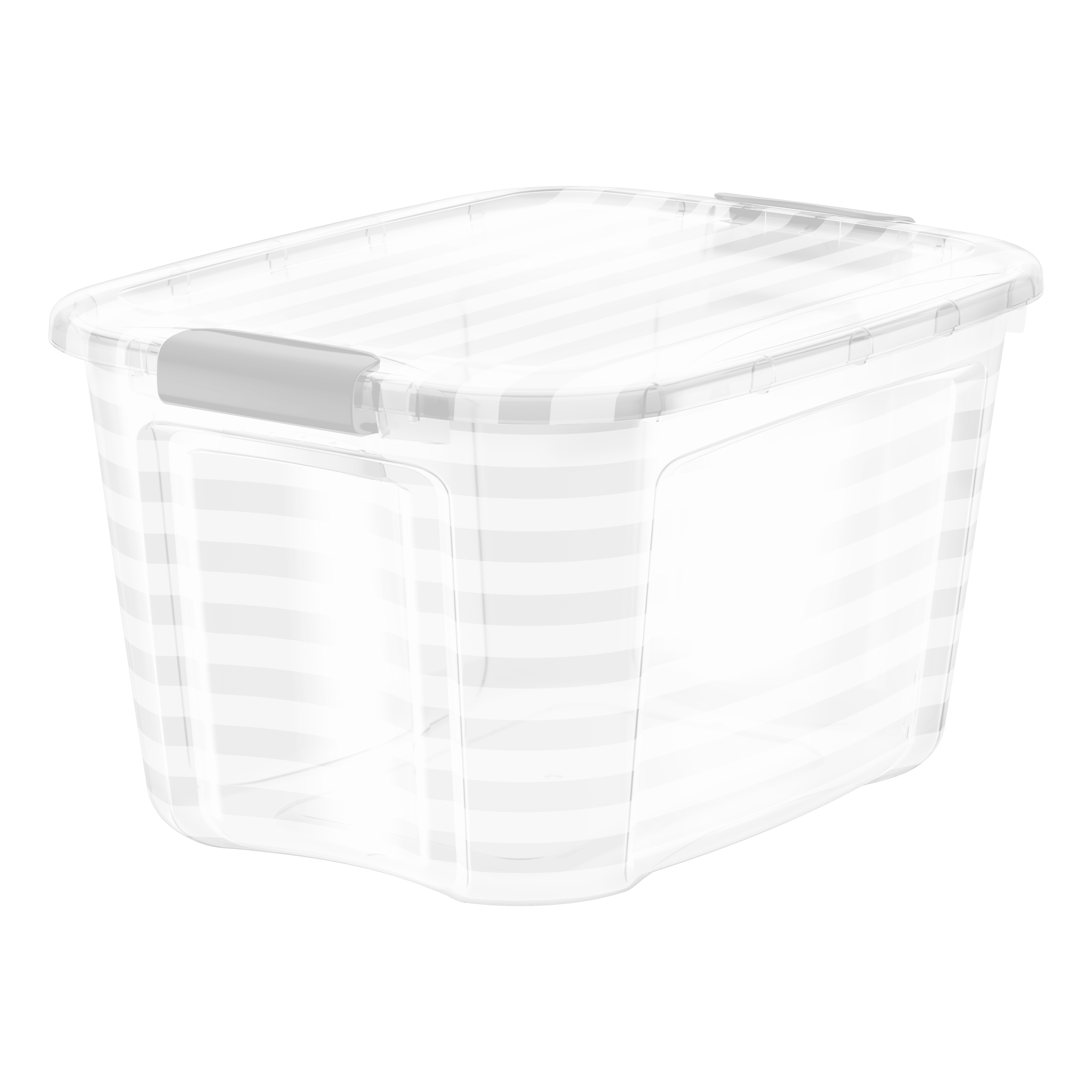 Bella Storage Set of 6 72 Quart Clear Plastic Latching Grey Lid Tote