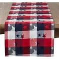 thumbnail image 1 of SARO 1776.M1672B 16 x 72 in. Rectangular Checkered Table Runner with Stars Design - Multi Color, 1 of 4