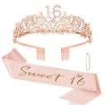 thumbnail image 1 of Set de decoración de fiesta Semato Sweet 16 en oro rosa para cumpleaños, 1 of 6