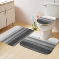 thumbnail image 3 of Black White Gradient Bathroom Rugs Set Abstract Ombre Texture Modern Art Non Slip Absorbent Soft Bath Mats 3 Piece Set with Bathroom Rug, U-Shaped Floor Mat, Toilet Seat Cover Small Size, 3 of 9
