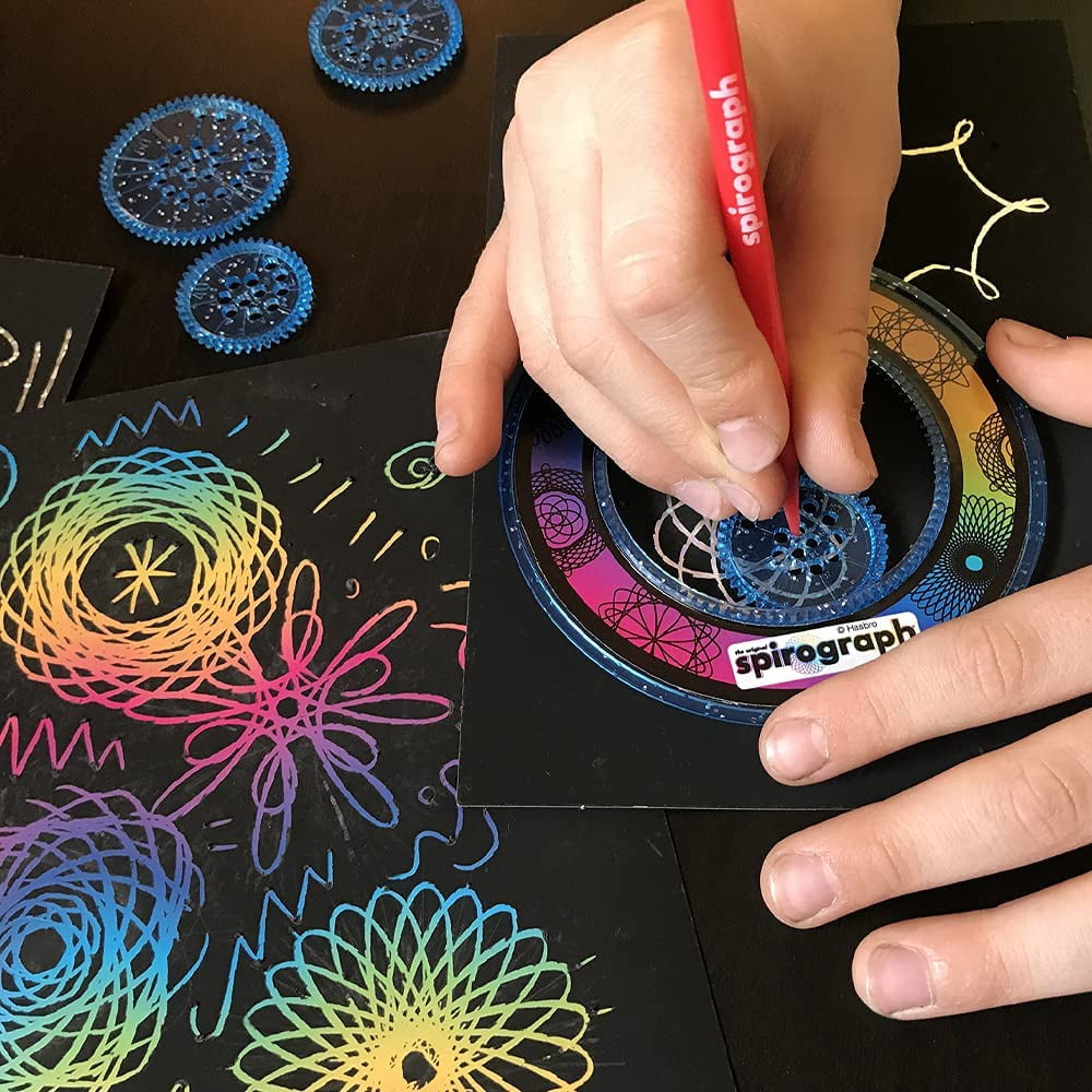 Spirograph Craft Activity Drawing Kit Scratch & Shimmer Create Colorful Paper Art with Glitter
