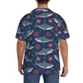 thumbnail image 5 of Vsdgher Party Shark Cute Print Men's Wrinkle Free Untucked Cuban Shirt Business Casual Button Down Shirts Short Sleeve Shirt, 5 of 7