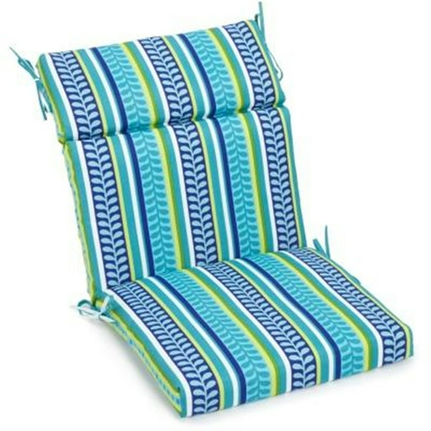 19 Inch By 40 Spun Polyester Outdoor Squared Seat Back Chair Cushion Color Pike Azure Com Chair Cushion Color Pike Azure, Pike Nursery Outdoor Furniture