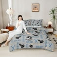 thumbnail image 4 of Homewish Gamer Ice Hockey Bedding Comforter Set 2pcs for Kids Teens Adults,Black Grey Blue Twin Comforter Sets Microfiber,Sport Theme Breathable Bedding Set,Lightweight Room Decor,Reversible, 4 of 8