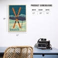 thumbnail image 5 of Snoqualmie Pass, Washington, Crossed Skis, Letterpress Birch Wood Wall Sign (12x18 Rustic Home Decor, Ready to Hang Art), 5 of 5
