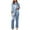 Blue, variant on Bibifish Womens Pajama Sets Champagne Solid Color Long Sleeve Button Down Top With Wide Leg Pant Silky Satin Loose Fit Nightwear Sets