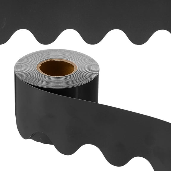 Uxcell Bulletin Board Border, 65.5 Feet Poster Chalkboard Cork Decoration Trim Scalloped Borders Wall Decor for Classroom Office Locker, Black