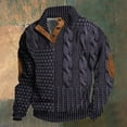 thumbnail image 2 of LIUJUNSHOP Men's Heavyweight Crewneck Sweatshirt 2025 Autumn Winter Men Casual 3D Digital Printed Imitation Knitted Sweater Fabric Half Zip Round Neck, 2 of 3