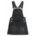 thumbnail image 1 of KIDSCOOL SPACE Jupe pour Petites Filles, Denim Doux et Extensible Déchiré Robe d'Été pour Filles, Noir, 9-10 Ans, 1 of 5