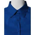 thumbnail image 4 of Doublju Women's 3/4 Sleeve Slim Fit Button Down Dress Shirt (Plus Size Available), 4 of 5