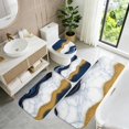 thumbnail image 5 of Blue and Gold Marble Pattern Bathroom Rug Set 4 Piece,Includes Contour,Lid Cover,Bath Mat,Non-Slip Extra Soft Absorbent Washable, 5 of 5