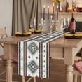 thumbnail image 2 of Turquoise Red Boho Short Table Runner 48 Inches Long,Southwestern Ethnic Aztec Retro Geometric Cotton Linen Table Runners Dresser Scarves,Tabletop Scarf Furniture Cover for Home Dinner Party 13"x48", 2 of 8