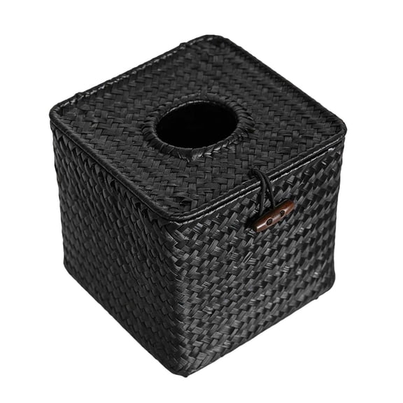 YAZHPA Square Tissue Box Cover, Stylish Tissue Box Holder with Magnetic Bottom, Used As A Decorative Tissue Holder for Living Rooms, Bedrooms, and Desks (Black)