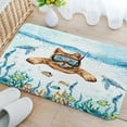 thumbnail image 3 of Funny Cat Bathroom Rug Mat, Cat Diving Bath Rugs, Tropical Fish Coral Underwater Sea Animal Non-Slip Bath Mats for Bathroom Floor, Tub and Shower, 17x29Inch, 3 of 3