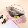 thumbnail image 3 of Floral Makeup Bag Zipper Flower Cosmetic Pouch Aesthetic Women Cosmetic Bags Coin Purse for Brushes Pink, 3 of 6