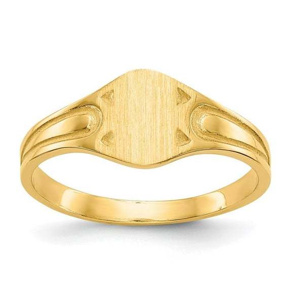 Auriga Fine Jewelry 14K Yellow Gold 6.5x4.0mm Closed Back Signet Ring Size 4.5