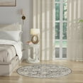 thumbnail image 4 of Nourison Oushak Home 4' x Round Charcoal Vintage Indoor Rug, 4 of 9