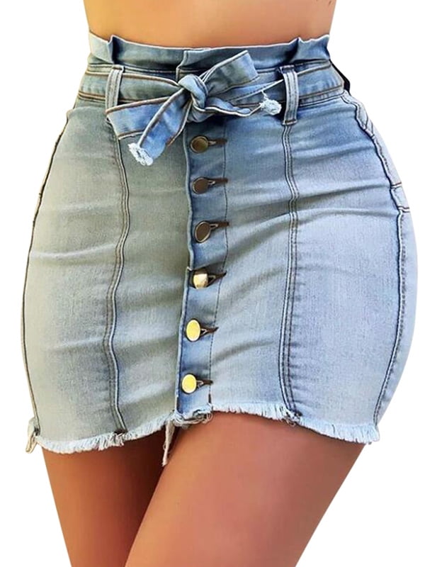 womens denim pencil skirt