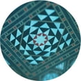 thumbnail image 1 of Ahgly Company Indoor Round Patterned Dark Turquoise Green Area Rugs, 8' Round, 1 of 6