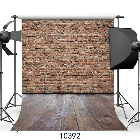 Retro Brick Wall Background with Broken Wooden Floor Customized Photo Studio Photographic Backdrops for Photo Shoot Vinyl 3D