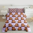thumbnail image 2 of Manfei Cartoon Animal Capybara Bedding Comforter Set 2pcs for Kids Boys Girls,Chic Floral Flowers Twin Comforter Sets Microfiber,Kawaii Wildlife Breathable Bedding Set,Luxury Bedroom Decor, 2 of 8